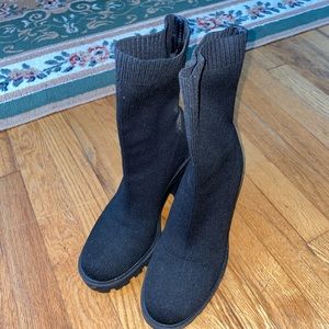 Black sock boots